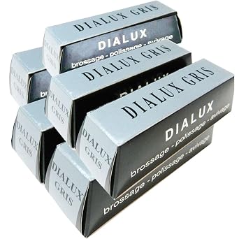 Dialux Grey Polishing Compound Rouge for Stainless Steel, Platinum & White Gold Professional Jewelry Buffing Compound Final Polish for Hard Metals Pack of 6
