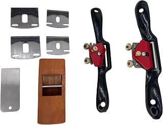 Woodworking Spokeshave Set with 6pcs Blades -2pcs Adjustable Hand Plane for Wood Carving, Shaping, and Crafting, 1pc Portable Woodworking Tools for Beginners & Professionals