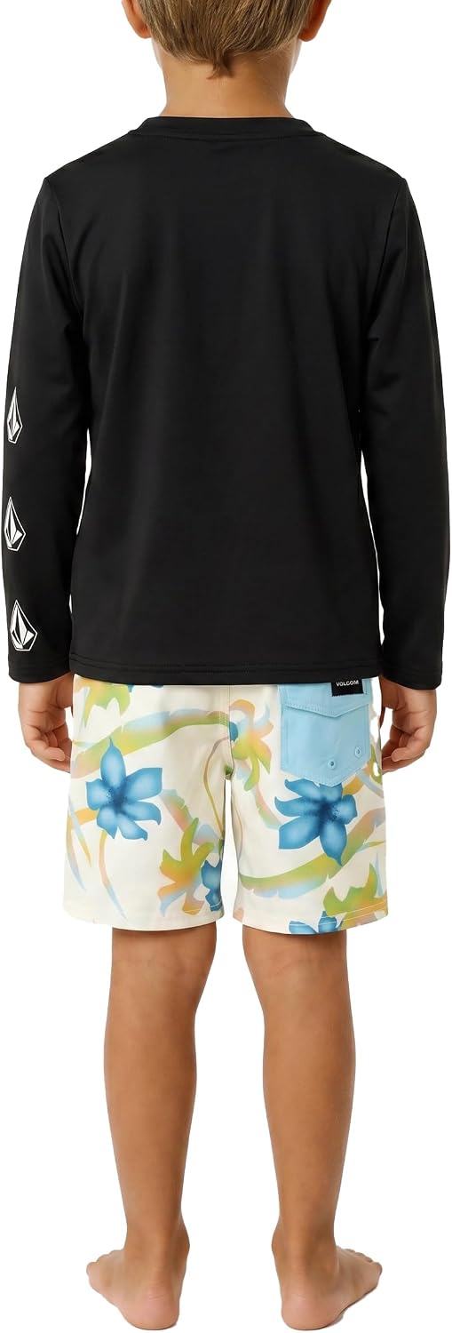 Volcom Boys' Long Sleeve Rashguard Sun Shirt UPF 50+ Sun Protection Swim Top-Little Boys
