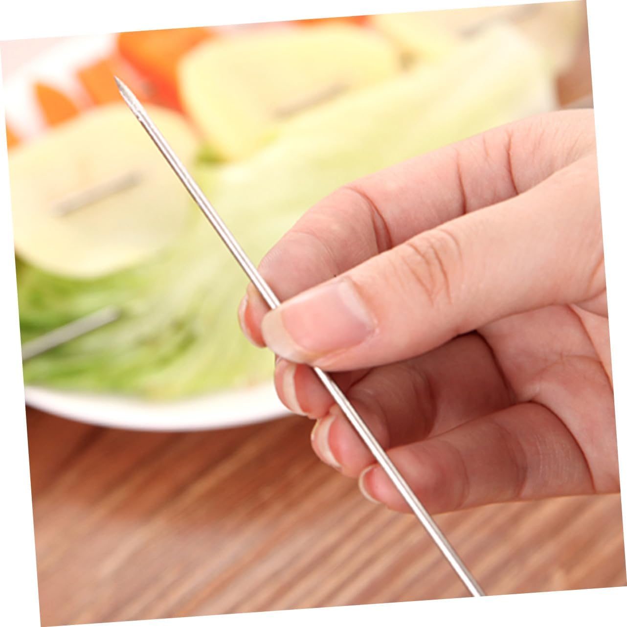 100pcs Barbecue Skewers Bbq Sticks Outdoor Cooking Bbq Needles Stainless Steel