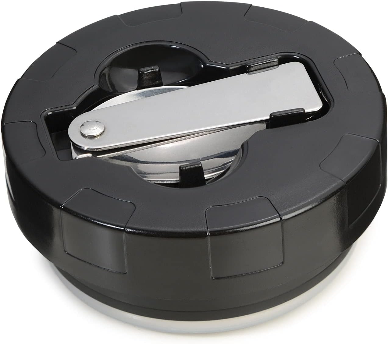 TROIKA Henkelmann VAC90/TI Thermal Food Container with Folding Spoon in Lid Stainless Steel/Plastic 900 ml Size: 10.3 cm x 10.3 cm x 21.4 cm Black/Titanium