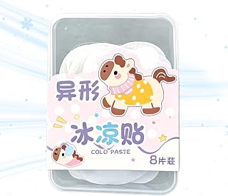 Cooling Patch - 8-Piece Long Lasting Instant Cold Compress, Hydrogel Relief | Pad Featuring Soothing Mint Formula | For Body & Forehead