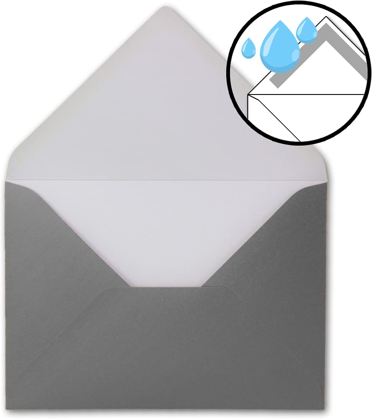 Envelopes DIN C5/6 x 21.8 cm/Naßklebung, Metallic Silver, Sturdy Construction 110 g/m² - Bulk Discounts. c5 Silver - Image 5