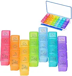 Porta Comprimidos Semanal Grande, Organizador de Remedios, Caixa Organizadora de Pílulas com Estojo, Porta Medicamentos Viagem Destacável | Premium InoVibes