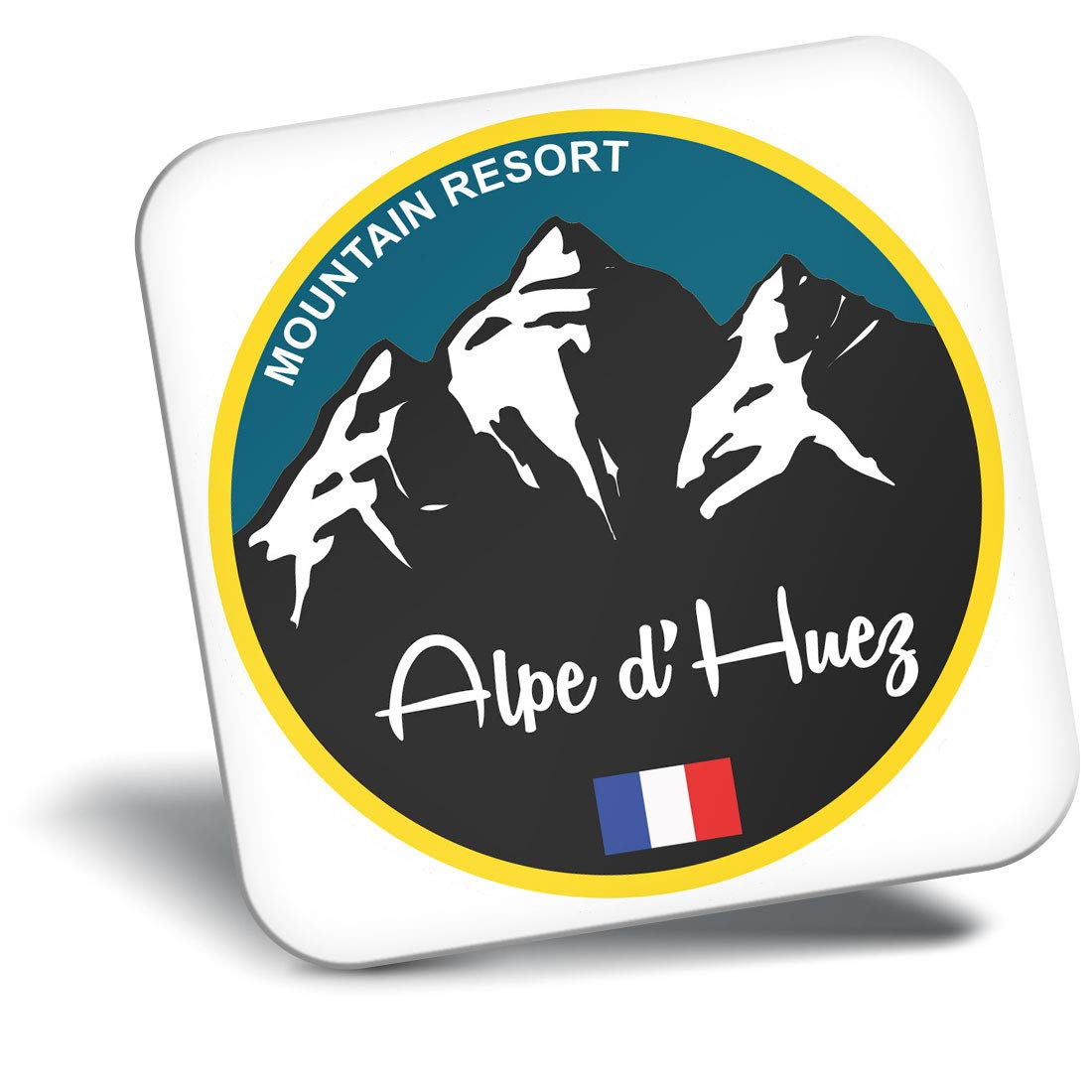 Destination Vinyl Ltd Fridge Magnet - Alpe D'huez Ski Snowboard Resort 5333