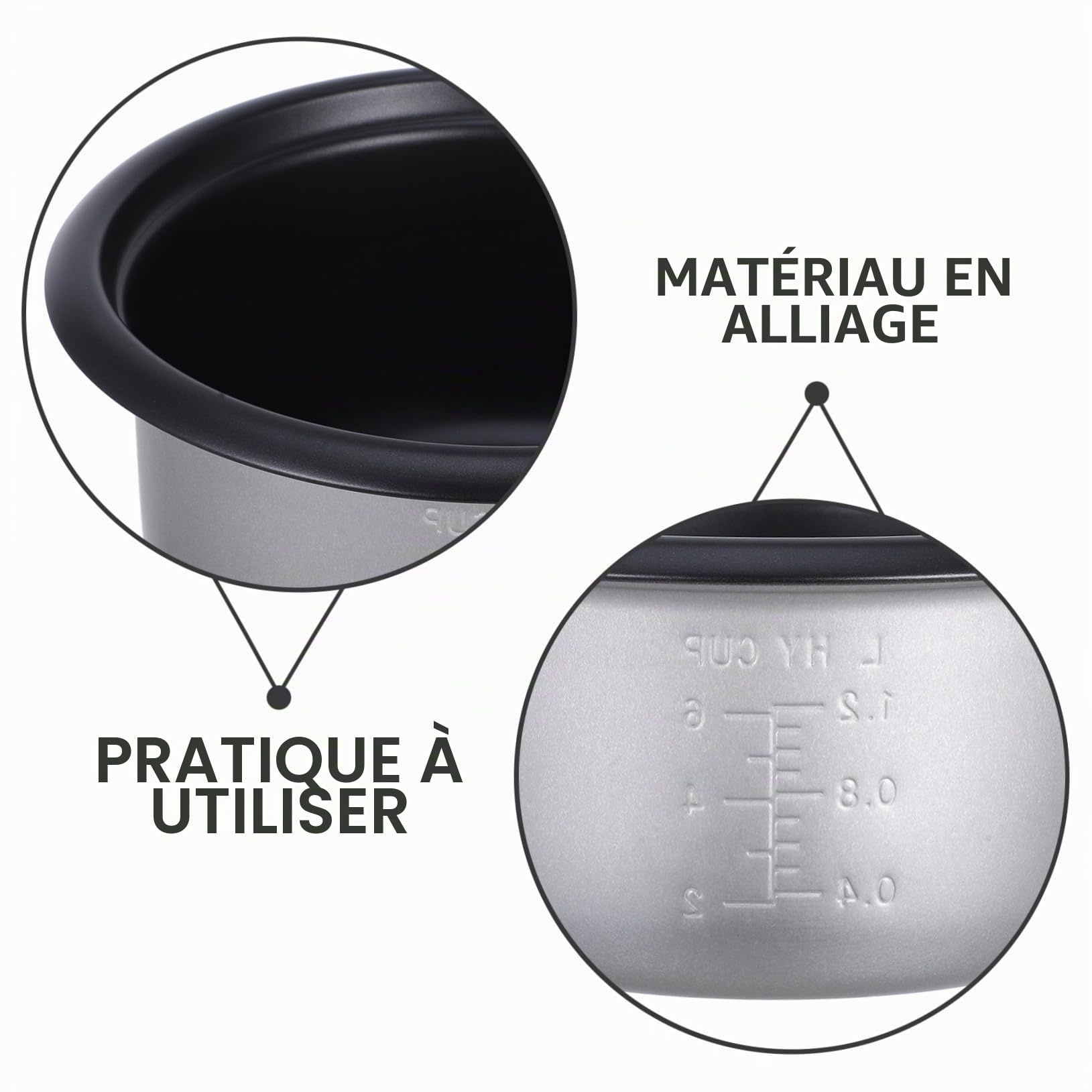 Cabilock Pot Intérieur Antiadhésif en Alliage pour Cuiseur de Riz 3l, Finition Soignée, Accessoire Remplaçant pour Cuiseur à Riz Domestique et Hôtel Plusieurs Styles