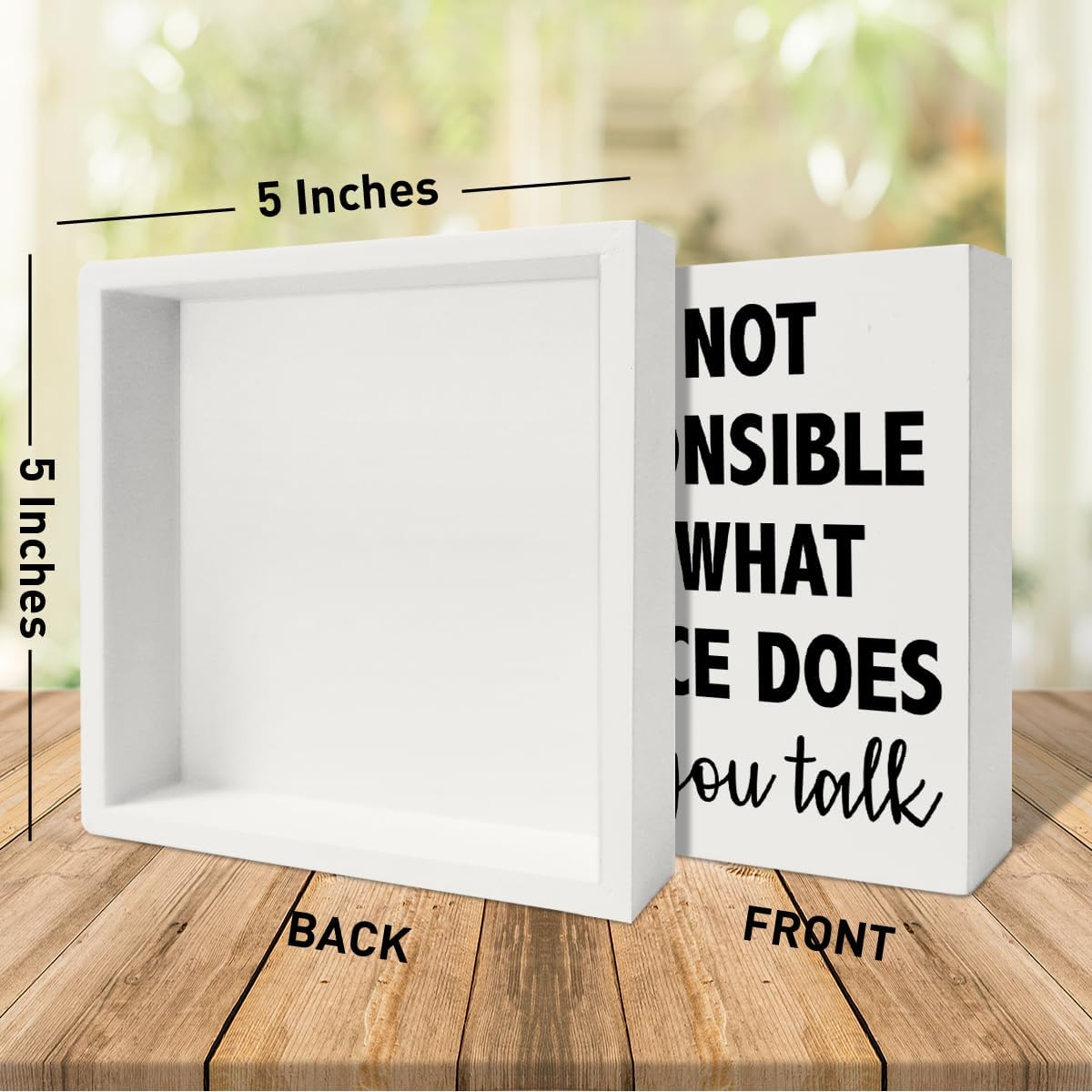 Funny Office Desk Decor, Home Office Decoration for Work Women Men Wooden Box Sign, Office Gifts for Coworker Boss Leader Colleague Friend, What My Face Does When You Talk image 5