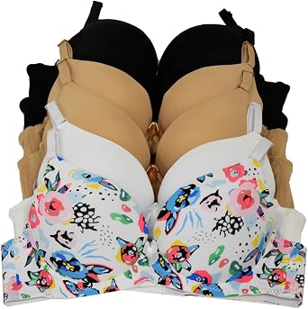 Women Bras 6 Pack of Double Pushup Lace Bra B Cup C Cup