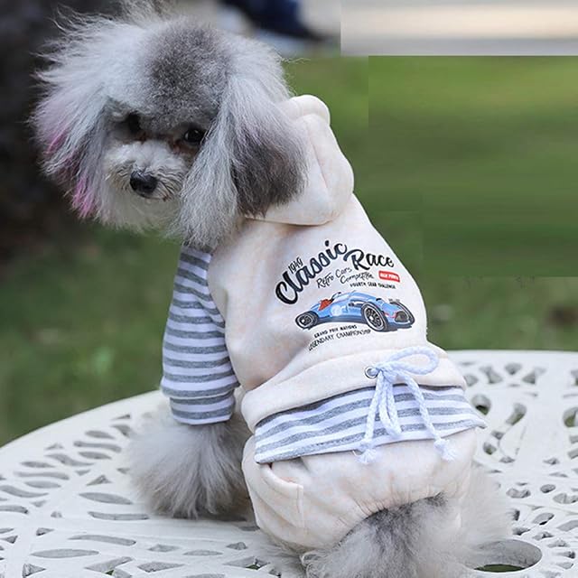Foto 4 de 5 de YAOTT Abrigos con Capucha para Perros Pequeños con 4 Patas, Mono de Forro Polar para Mascotas Pequeños