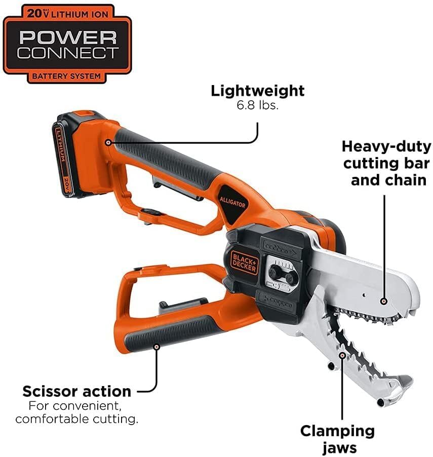BLACK+DECKER 20V MAX* Garden Loppers Cordless Chainsaw, Loppers