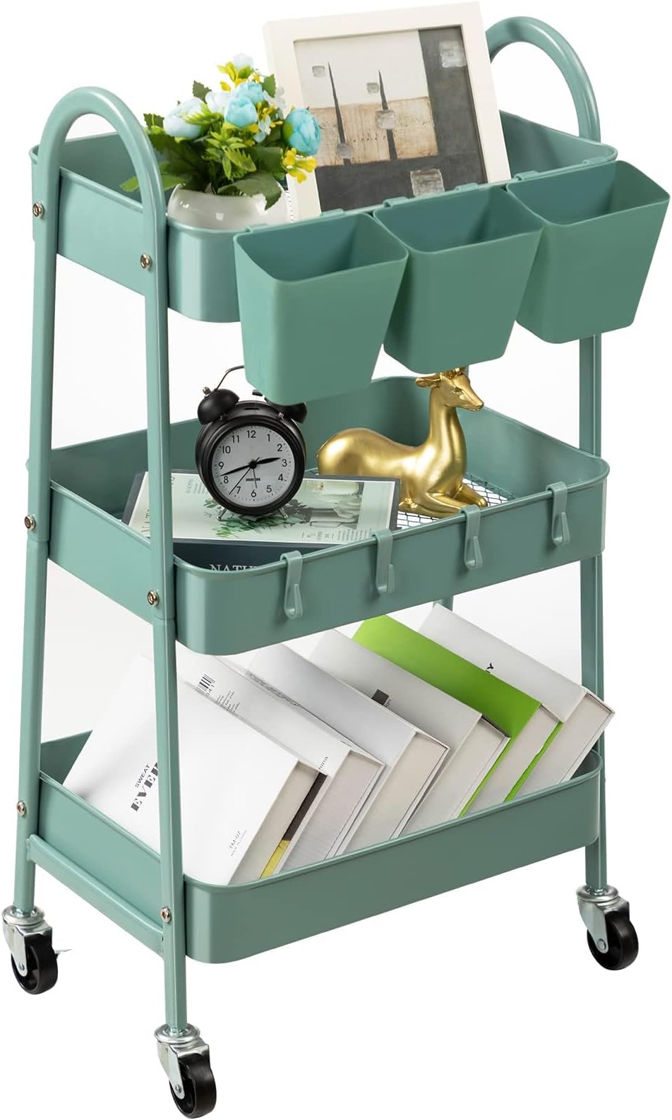 danpinera 3-Tier Rolling Cart 02, Green