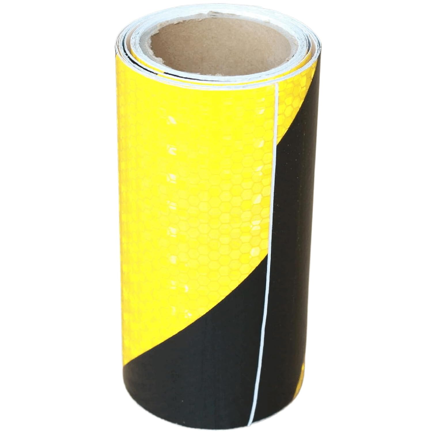Reflective Tape Yellow Black 6 inch X 10 feet, Outdoor Waterproof Hazard Conspicuity Warning Industrial Marking Tape