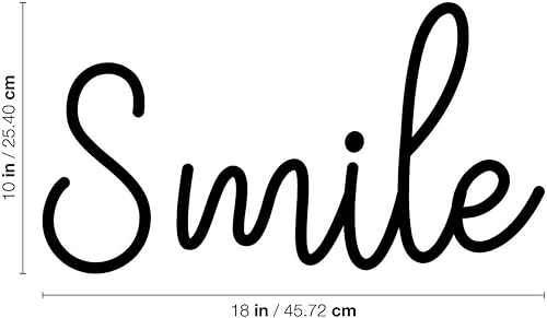 Miniatura 3 de Calcomanía de vinilo para pared, sonrisa – 10 x 18 pulgadas – moderna inspiradora positiva linda calcomanía para el hogar, oficina, dormitorio,