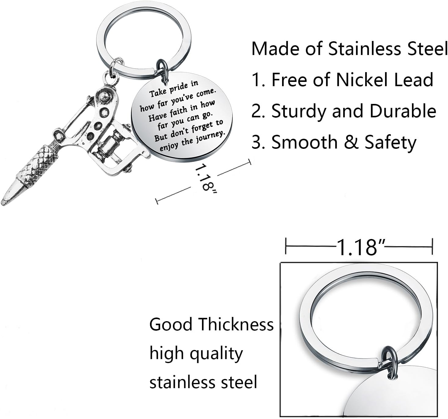 FUSTMW Tattoo Charm Keychain - Tattoo Gifts for Artists & Lovers - Image 2