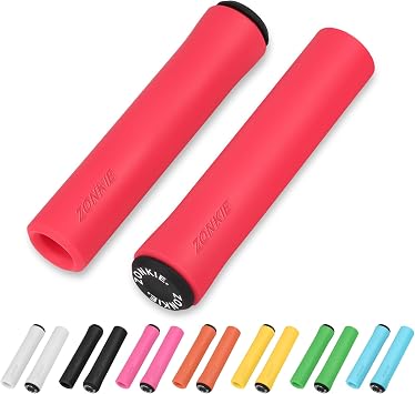 Eco-Friendly Silicone Bike Handlebar Grips, Ergonomic Non-Slip MTB Grips for Mountain Bikes, BMX, Beach Cruisers, Scooters, Folding Bikes & Kids Bicycles