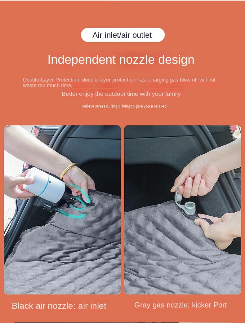 Nadmuchiwany materac samochodowy, na kemping, specjalny przenośny materiał zamszowy, do Tesla model 3, model Y 2017-2022, czarny