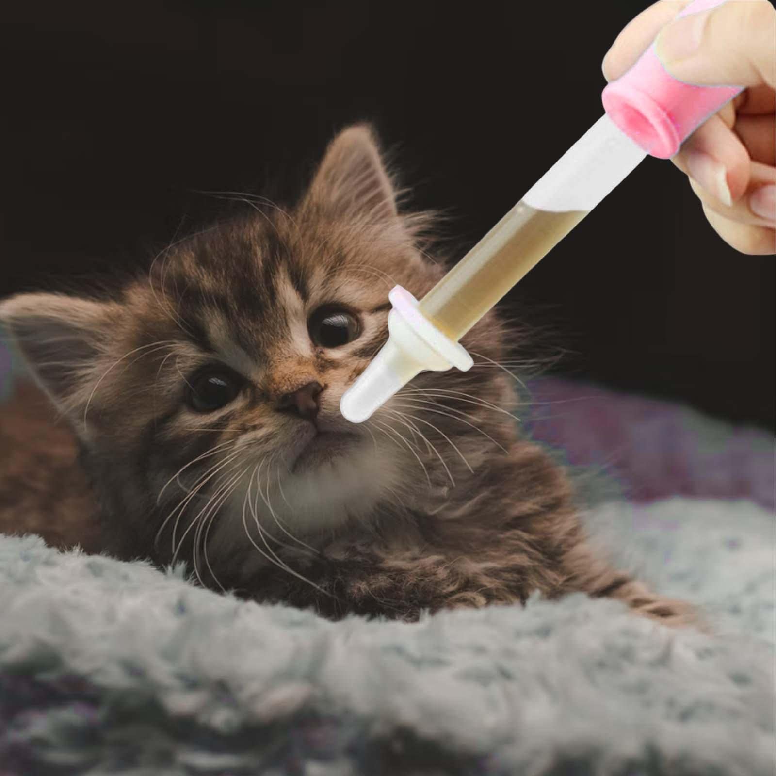 MFMEXUL 4X Newborn Cat Drinking Bottle Replacement Pink Dropper