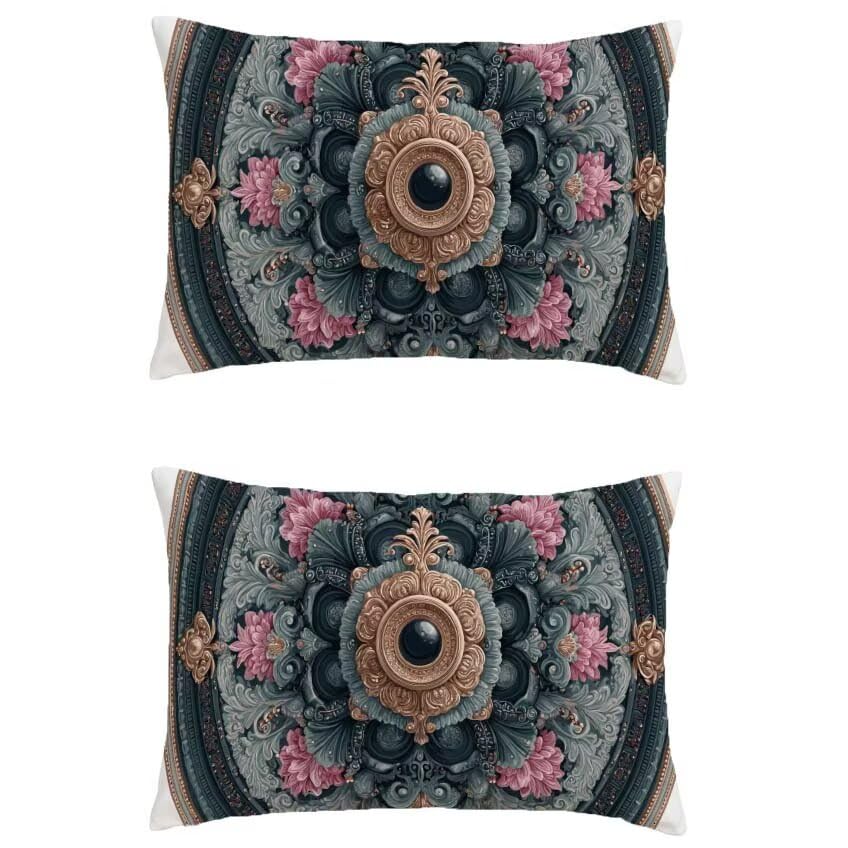 Housse coussin exterieur 80x100 lin impermeable turquoise