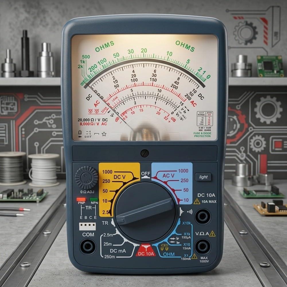 Pointer Multimeter with Light for Low Visibility