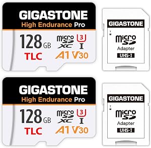 [5-Yrs Free Data Recovery] GIGASTONE 128GB Micro SD Card 2-Pack, TLC High Endurance Pro, Speed Up to 100MB/s, Compatible with REDTIGER Rove VIOFO VANTRUE PRUVEEO Dash Cam, MicroSDXC UHS-I A1 V30 U3
