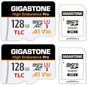 [5 Years Free Data Recovery] GIGASTONE 128GB MicroSD Card Set of 2, High Endurance Pro, Up to 100MB/s, Compatible Redtiger Rove Viofo VANTRUE PRUVEEO ARIFAYZ DashCam, MicroSDXC UHS-I A1 V30 U3