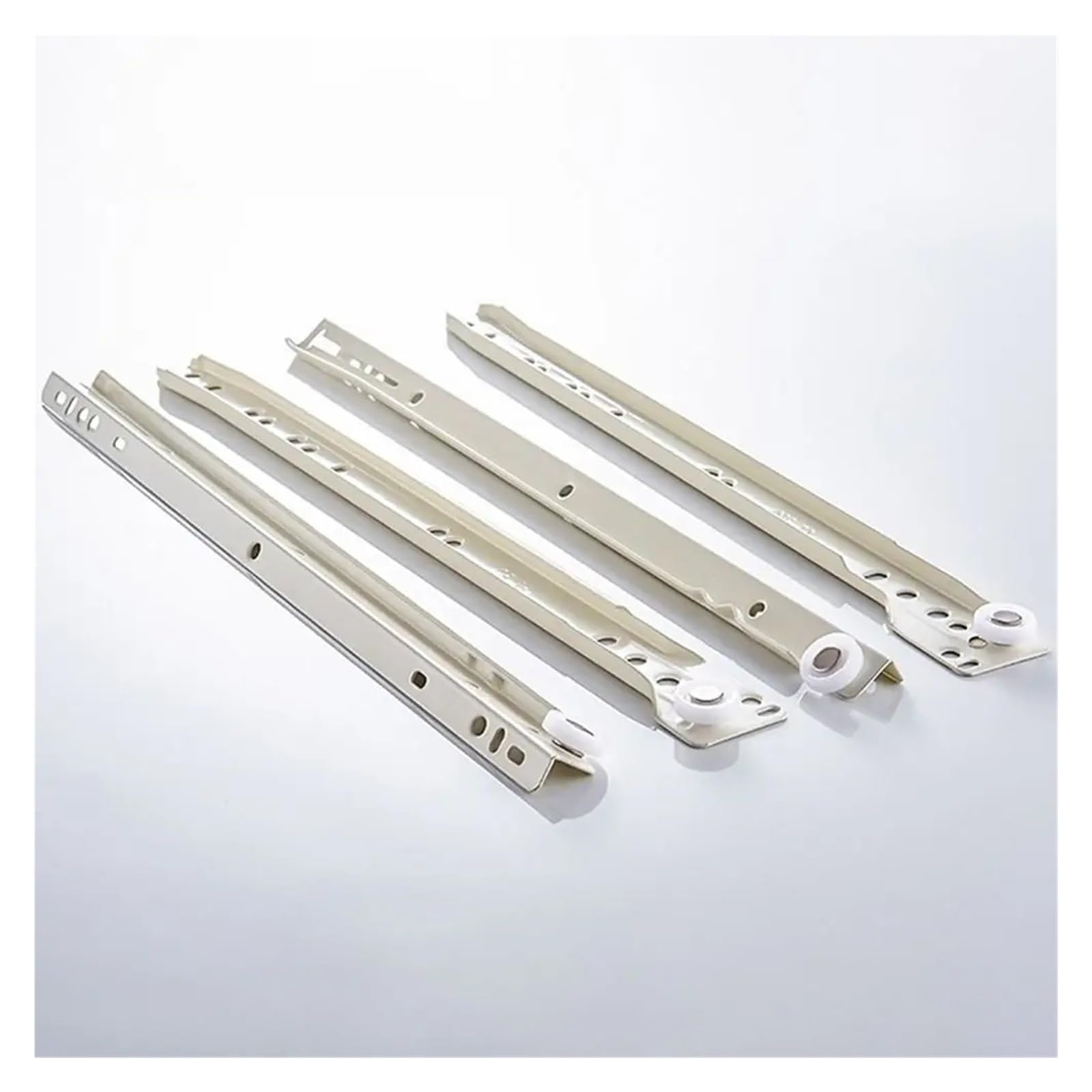 Guías para cajones con cojinetes de bolas montados 1 Par De Muebles Rodillo Teclado Pista Cajón Polea Gruesa(16inch-40cm)