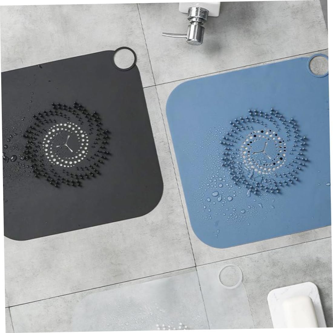 Silicone Hair Catcher Drain Cover Reusable Bathroom Shower Drain Filter Screen Blue &1 image 5
