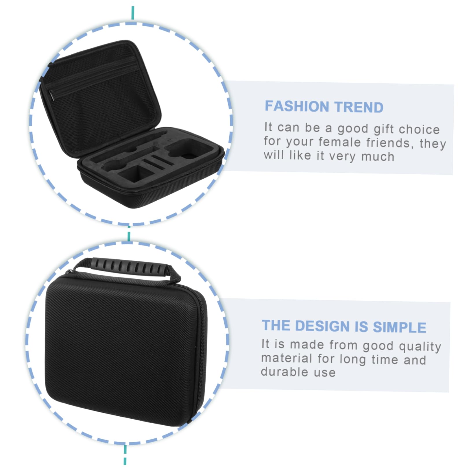 iplusmile Borsa Per Action Camera Custodia Rigida in Oxford Doppio e Cuscinetto Interno in Eva Design Scomparti Impugnatura in Gomma Antiscivolo