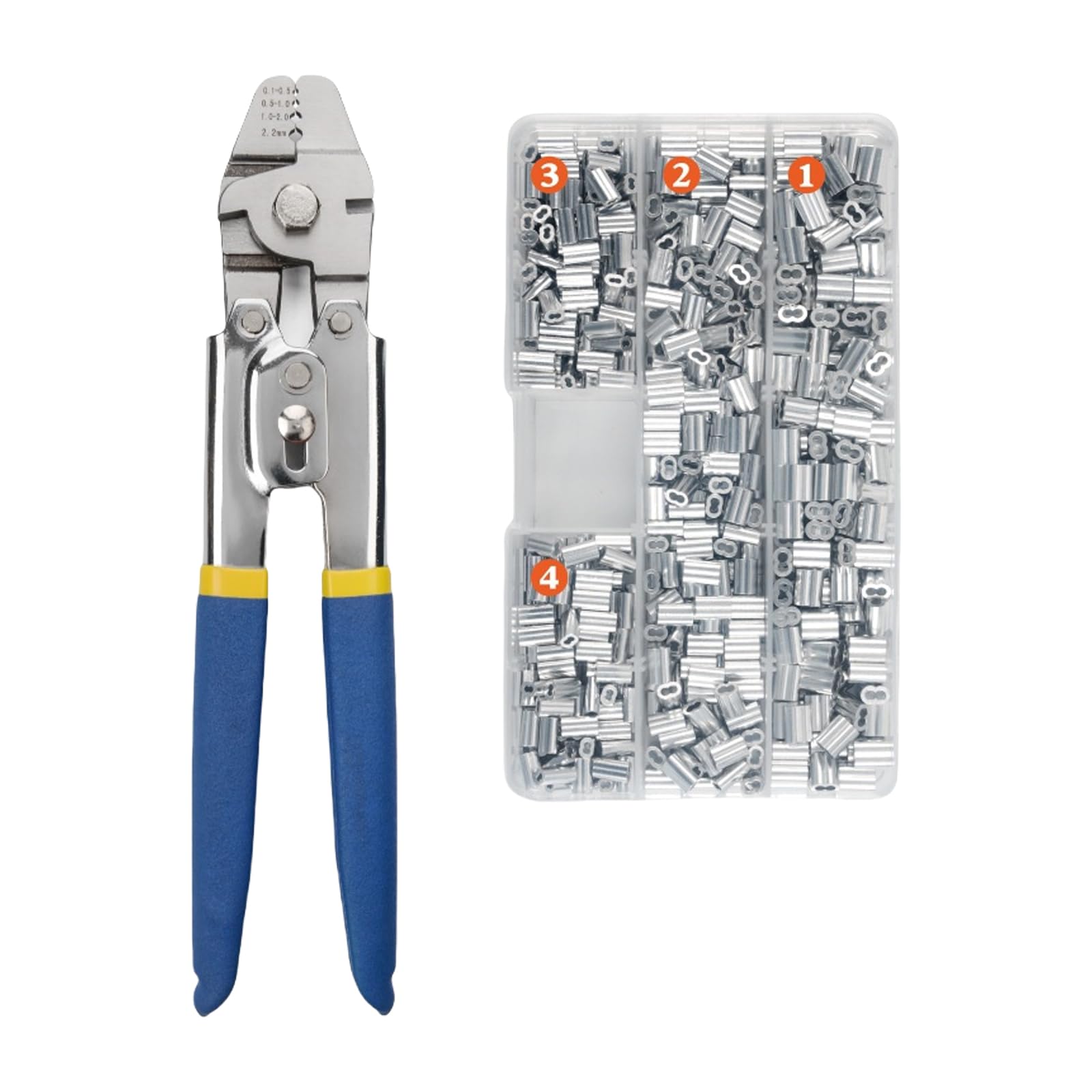 Pinza crimpatrice ad alta efficienza con manicotti in alluminio fino a 2,2 mm, per lenze da pesca e progetti artigianali Swager e crimpatrice