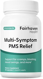 Fairhaven Health Multi-Symptom PMS Relief for Women | PMS Support Supplement for Women | Relief from Cramps, Bloating | Vegan | 30 Capsules