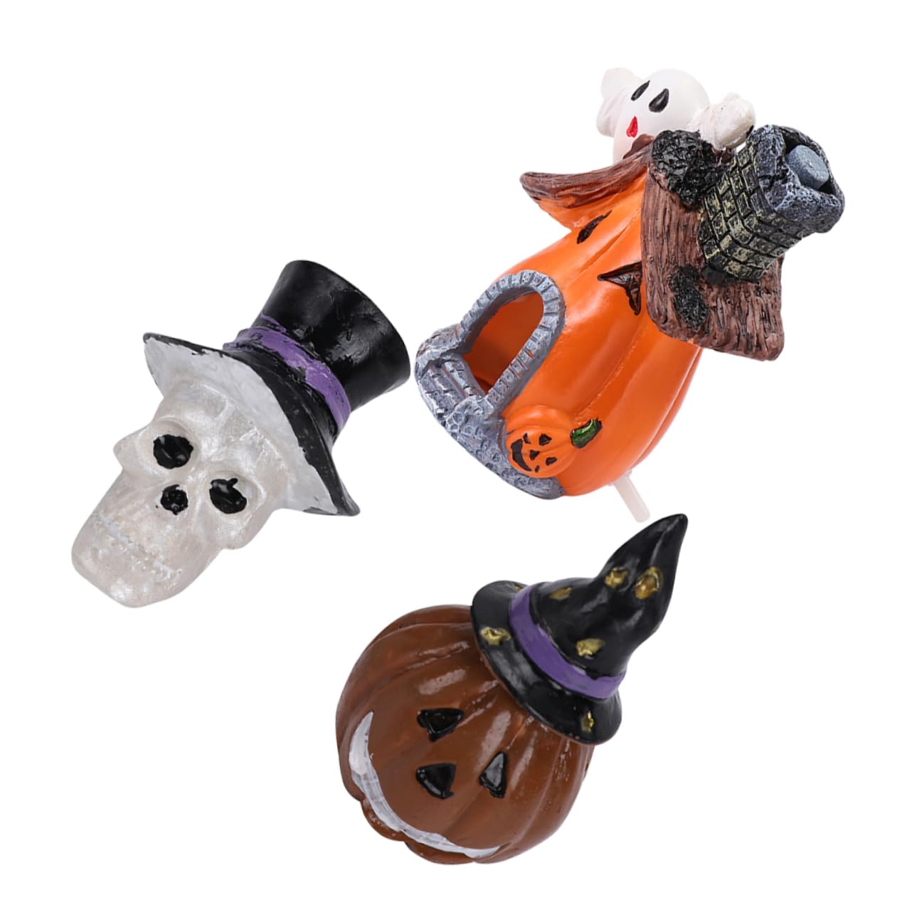 2 Ensembles Décoration Aquarium Halloween De Résine Ornements Festifs pour Poissons Aménagements Maison Crâne 3 Pièces * 2