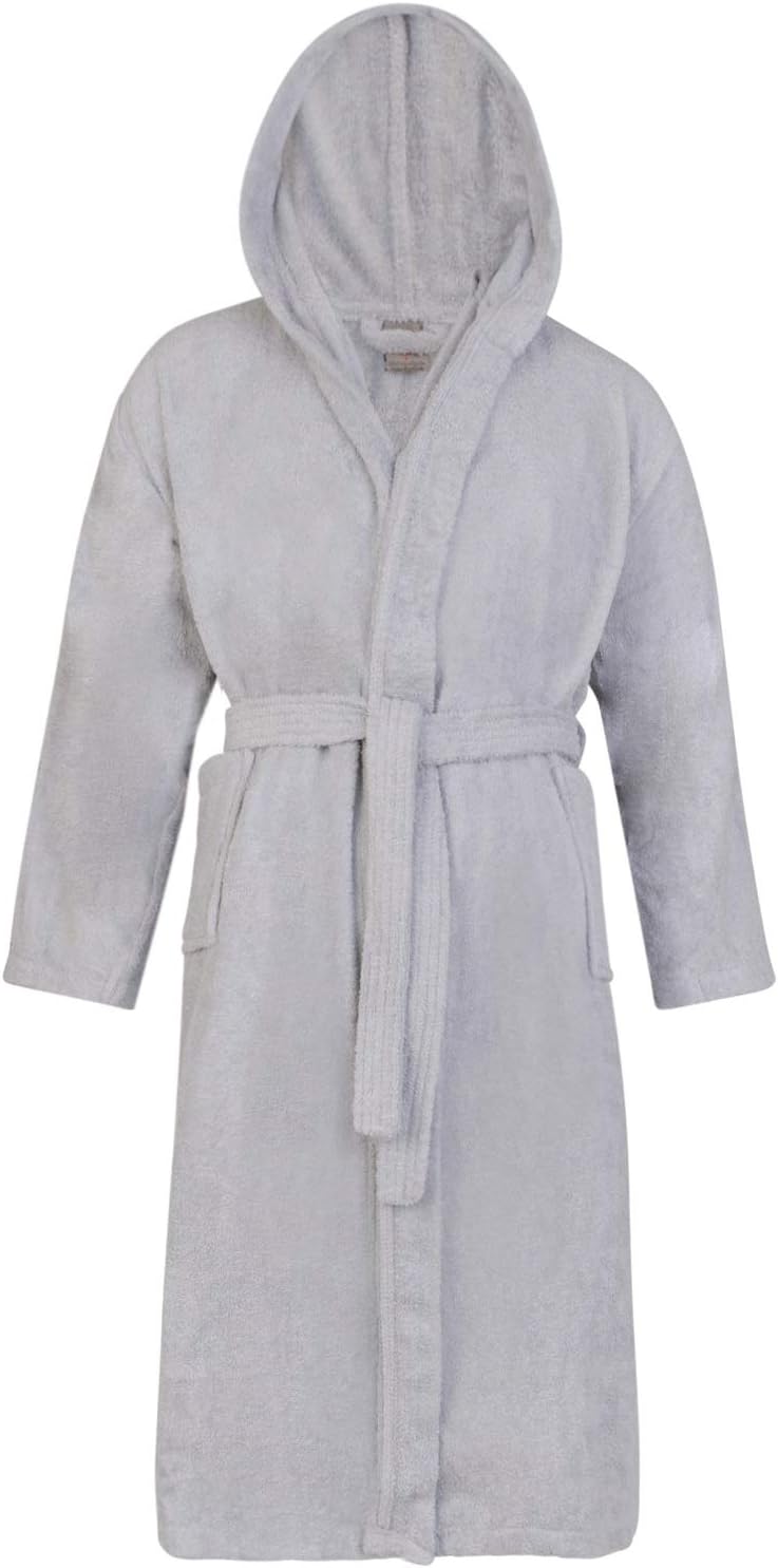 Adore HomeMens & Ladies 100% Cotton Terry Towelling Hooded Shawl Collar Bathrobe Dressing Gown Bath Robe