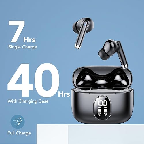 Miniatura 5 de QXQ Auriculares inalámbricos 2025, Bluetooth 5.4, estéreo de alta fidelidad con 4 micrófonos ENC, mini auriculares de 40 horas con cancelación de
