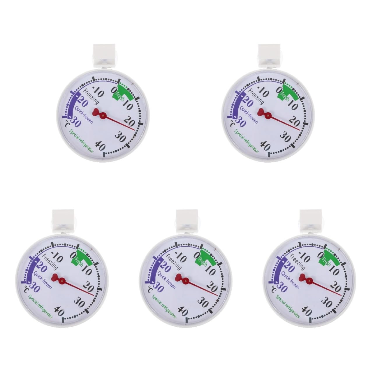Termómetro de nevera esfera ABOOFAN pack de 5 piezas para control de temperatura doméstica 8