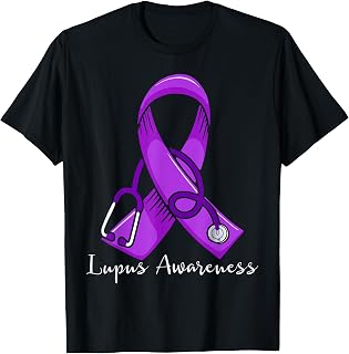 Lupus Awareness Wear Purple Ribbon Support Nurse Doctor T-Shirt