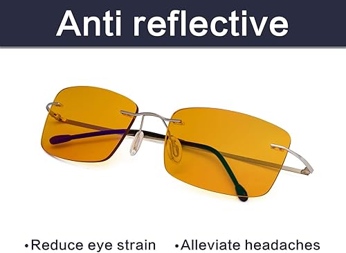 Miniatura 6 de Gafas de lectura de computadora mujeres bloqueo azul luz naranja lente anti rayos UV lectores para dormir mejor
