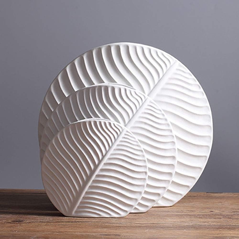 Nordic Art Leaves Ceramic Vase Set, Modern Minimalist White Home Decor Creative Decoration,S+l