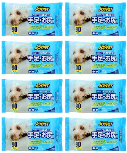 AOOEPU ジョンソントレーディング JOYPET ジョイペット ペット用ウェットティッシュ 90枚入り8個パック 720枚入り 犬猫 手足お尻用 なめても安心 天然成分配合