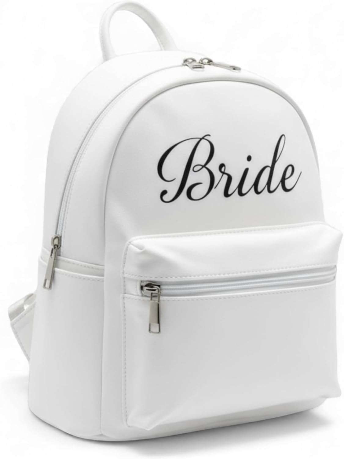 White Bride Backpack | White Bride-to-Be Handbag, Bridal Gift Bag, Bachelorette Decorations, Brides Shower Unique Keepsake, Engagement Party Gift, Honeymoon Bag, Mini Purse