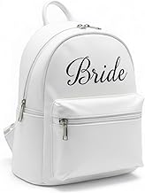 White Bride Backpack | White Bride-to-Be Handbag, Bridal Gift Bag, Bachelorette Decorations, Brides Shower Unique Keepsake, Engagement Party Gift, Honeymoon Bag, Mini Purse