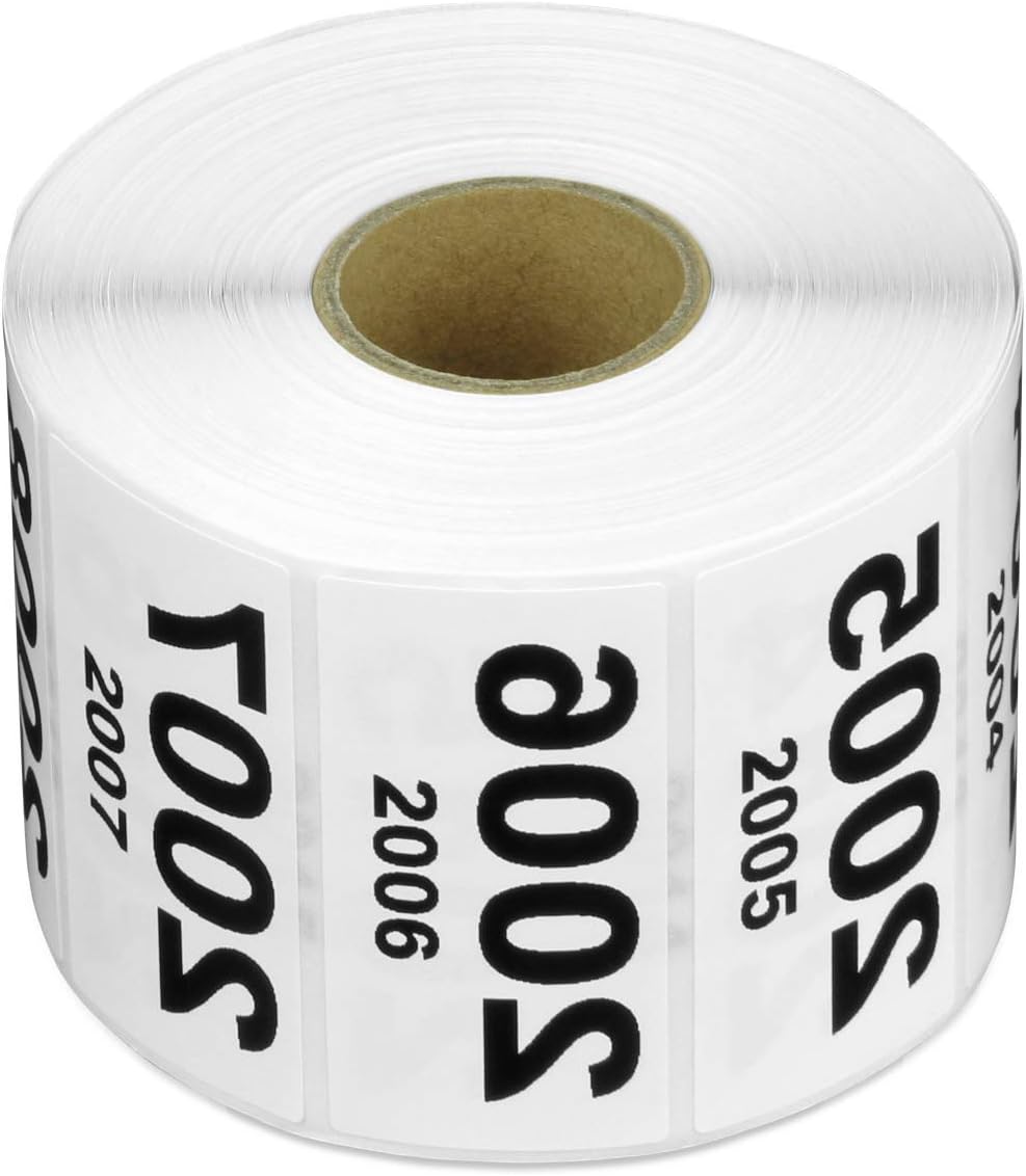 Reverse Consecutive Numbers (0001-1000) - 2" x 1" Number Stickers Inventory Storage Prenumbered Labels Durable Vinyl Laminated Sequential Waterproof Numbered Stickers - 1 Roll, 1000 Labels