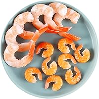 Vista 2 de Figuras de camarones artificiales, 8 piezas realistas realistas de mariscos de vida marina, juguete para el hogar, cocina, mercado, exhibición