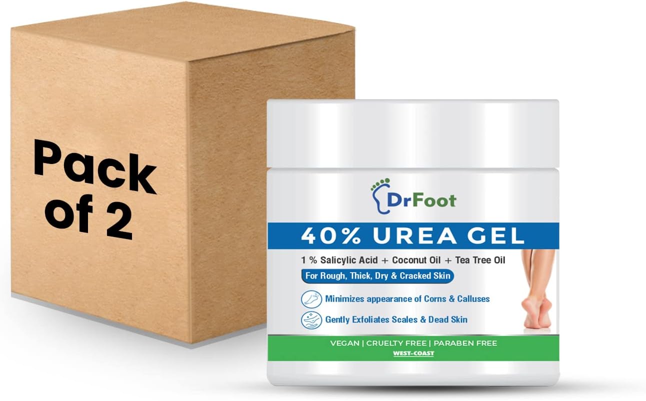 Dr Foot | Foot Cream for Cracked Heels | Feet Dead Skin Remover | Urea Cream | Crack Heel Repair Cream | 40% Urea Gel & 1% Salicylic Acid | Foot Cream for Dry Feet | Foot Care Cream | Pack of 2