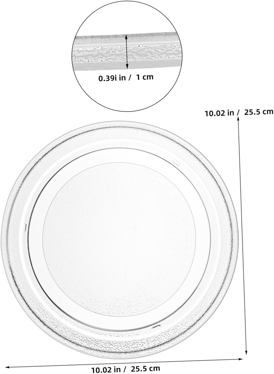 Replacement Microwave Glass Turntable Plate, 25.5 Flat Bottom Tray