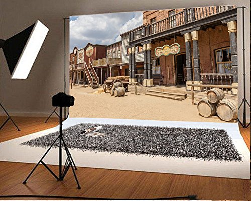 Leowefowa 9X6Ft Wild Saloon Backdrop Ancient West Cowboy Backdrops For Photography Rural Countryside Wood House American Culture Photo Background Adults Party Studio Props #TOP1