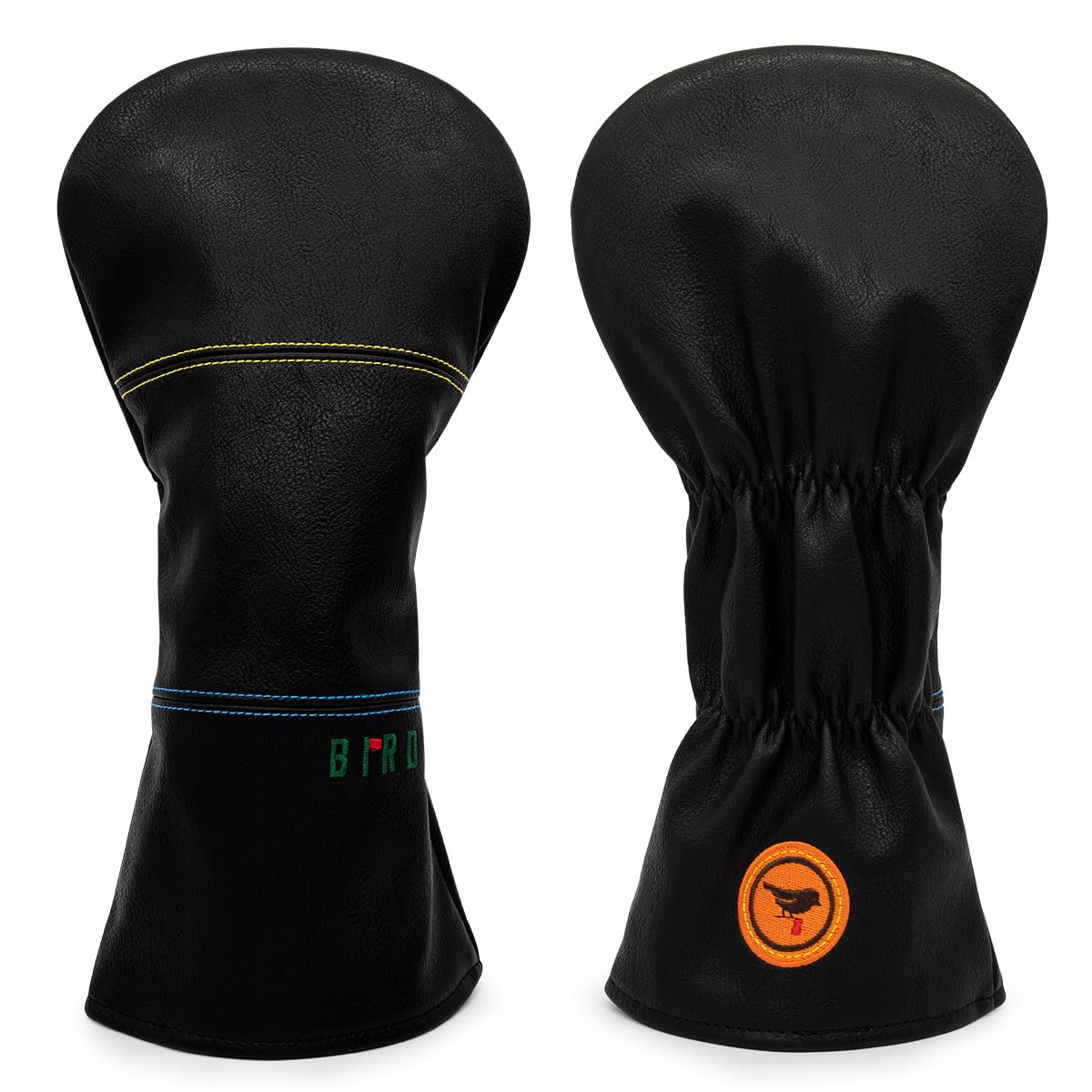 ゴルフヘッドカバーキュートなバーディーアプリケ刺繍 高級レザー製ライバーカバー フェアウェイウッド、ユーティリティ用、ハイブリッド用 (ドライバー用(1枚）)