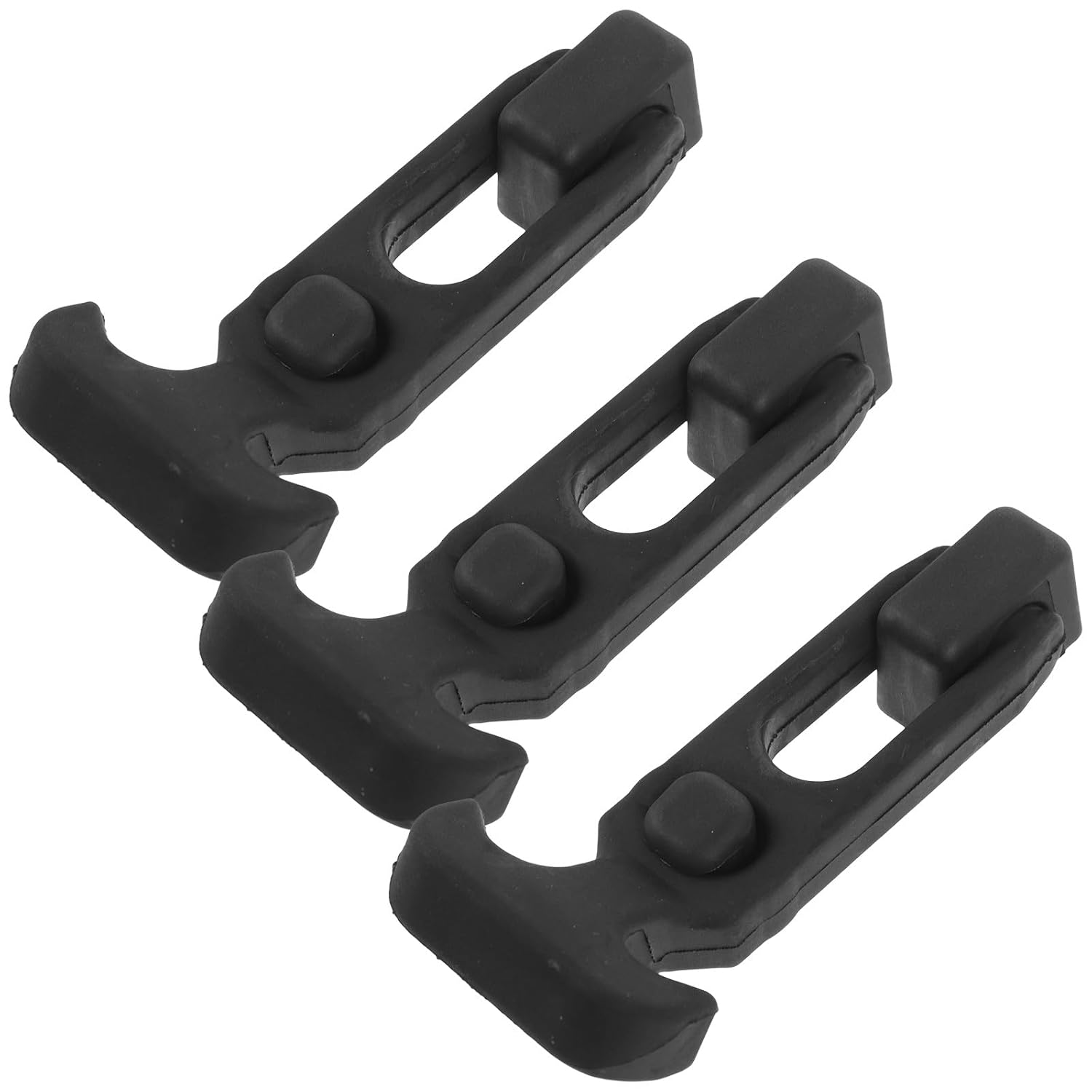 WOONEKY 3pcs Rubber T-Handle Draw Latches with Elastic Shock Absorption for Toolbox, Cooler, Cabinet and Freezer Door Locks