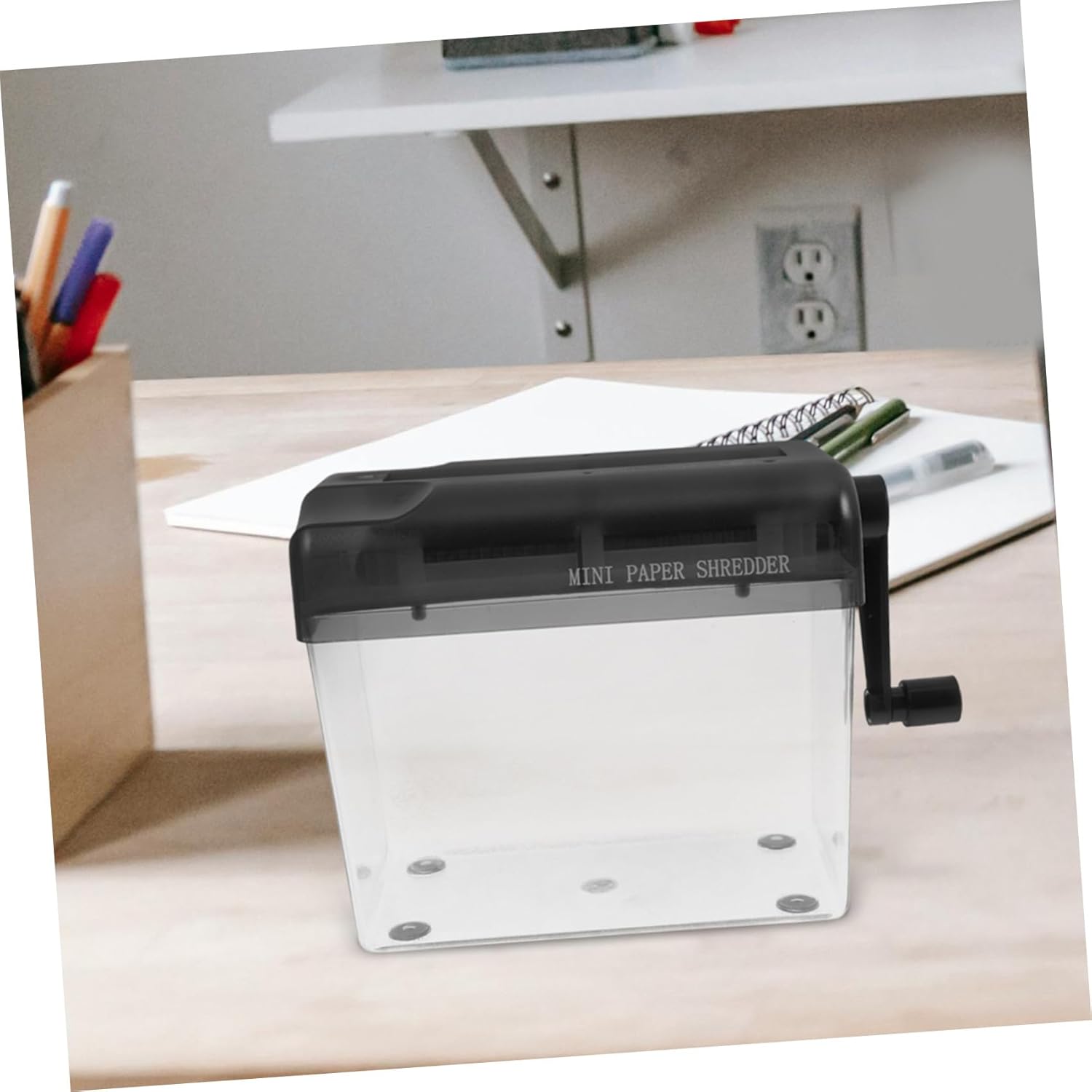NUOBESTY Wear-Resistant Manual Paper Shredder Portable Hand Crank Office Supply for Home School Crafts Desktop Cutter Lightweight and Convenient for Document Cutting