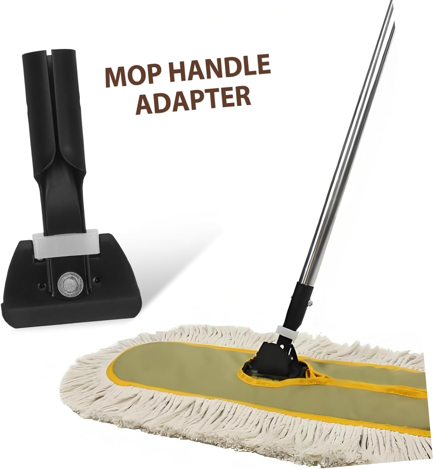 2pcs Metal Mop Pole Replacement Chuck Adapter for Floor Cleaning Compatibility Easy to Install and Secure Mop Clamp and Parts