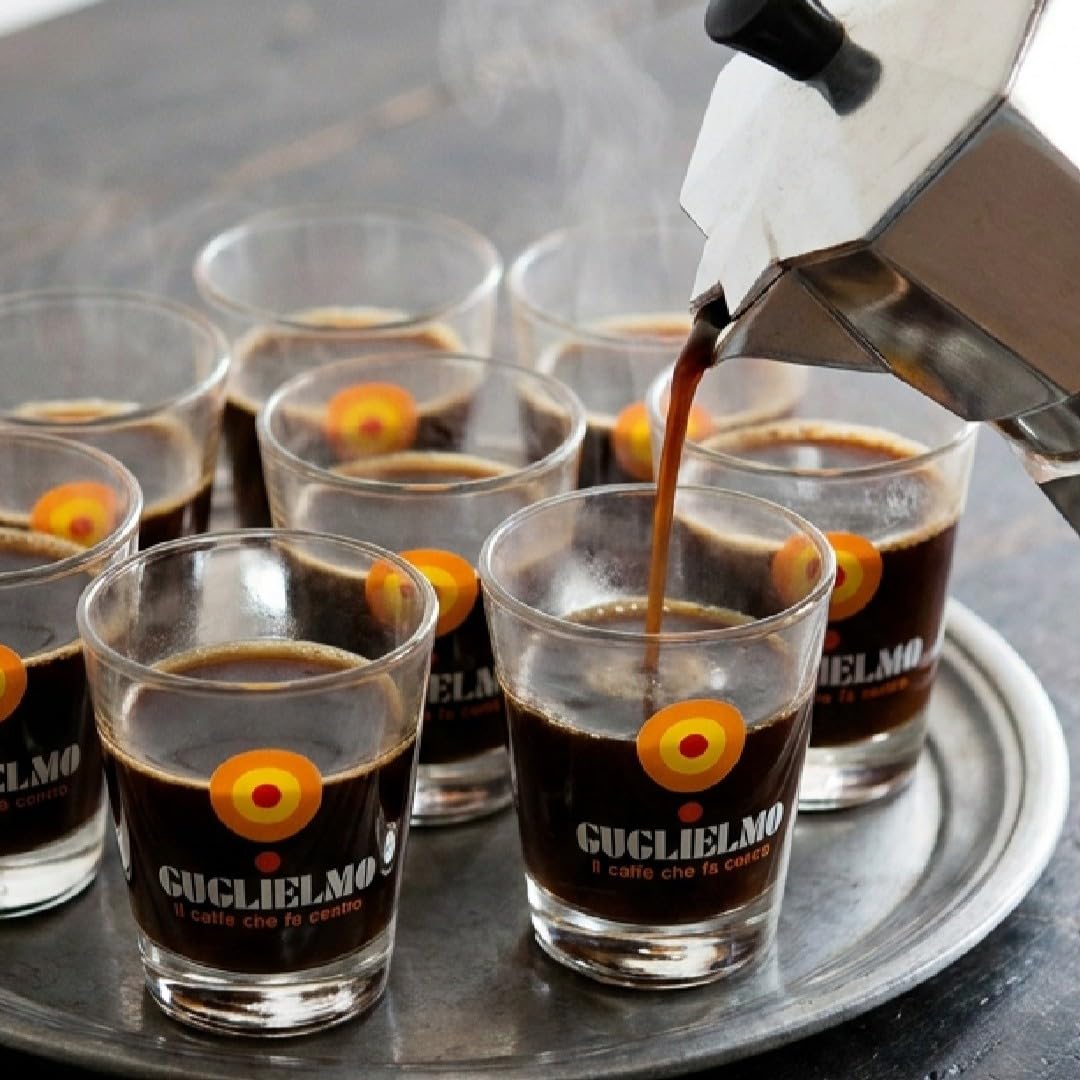 Caffè Guglielmo Espresso Oro Macinato – Box Giù in Calabria – Miscela con Maggiore Percentuale di Arabica, Gusto Delicato e Leggero, Caffè per Moka Torrefatto in Italia (6 PEZZI)